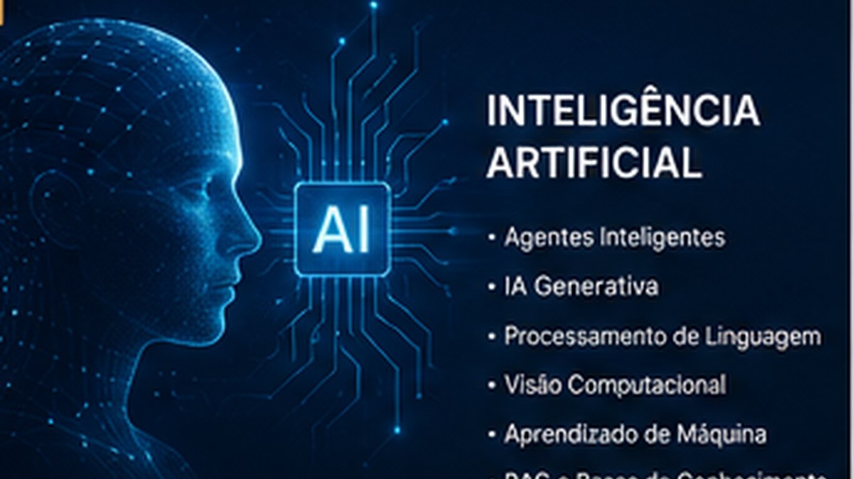 Representação visual de inteligência artificial e redes digitais